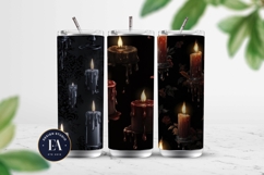 Gothic Candle Pattern | Dark Burning Candles Texture Product Image 2
