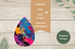 Art Paint Teardrop Earrings, Colorful Earrings Template Product Image 2