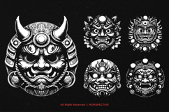 10 Bundle Dark Art Japanese Daruma Hannya Demon Mask Tattoo Product Image 3