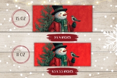 Cartoon Christmas Snowman Mug, Christmas Mug Template Product Image 2