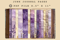 Stripes muted lavender Junk Journal Page Product Image 2
