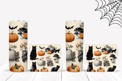 Fall Pumpkins Tumbler, Halloween Black Cat Tumbler Design Product Image 2