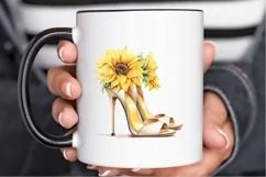 Sunflower High Heel Watercolor PNG Clipart Product Image 2