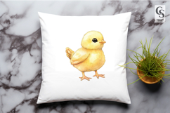 Watercolor Yellow Baby Chick Clipart Sublimation PNG Product Image 2