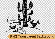 Cactus Desert svg, Bull skull cut, Western svg, Arizona Product Image 2