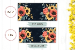 Flowers Mug Wrap, Sunflower Mug Sublimation Product Image 2