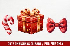 Cute Christmas Clipart, Christmas Clipart Watercolor Product Image 1