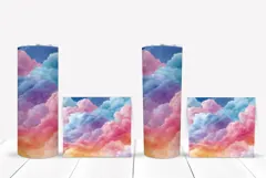 Glitter Clouds Tumbler Wrap, Glitter Sky Tumbler Template Product Image 2