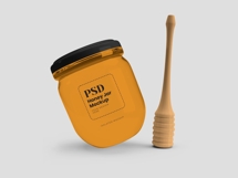 Honey Jar with Dipper Isolated Mockup Template Bundle Product Image 3