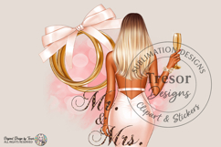 Mr And Mrs Bride Fashion Blonde Girl PNG Wedding Clipart Product Image 1