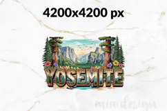 Yosemite PNG, Vintage National Park Half Dome Sublimation Product Image 2