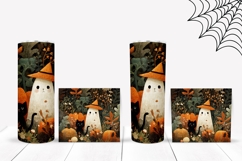 Floral Halloween Tumbler, Halloween Black Cat Tumbler Design Product Image 2