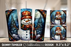 Stained Glass Snowman Wrap - Stained Glass Snowman Tumbler Product Image 1
