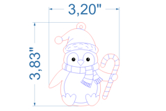 Christmas Ornament Penguin SVG laser cut file for Glowforge Product Image 2