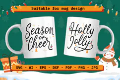 Christmas Quotes SVG | Holly Jolly | Season of Cheer Product Image 2