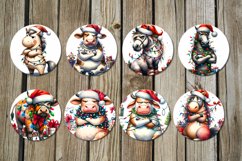 Christmas animals | 8 Round earring Sublimation designs Product Image 2