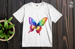 Rainbow Watercolor Butterfly Colorful Wings Clipart Product Image 2