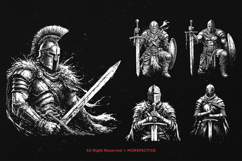 10 Bundle Dark Art Warrior Soldier Medieval Knight Gladiator Product Image 3