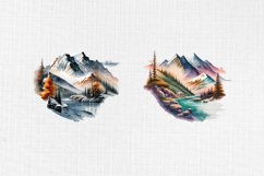 Watercolor mountains cliparts 17 PNG transparent background Product Image 2