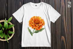 Orange Marigold Flower Clipart Sublimation PNG Product Image 2