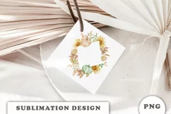 Watercolor Autumn Pumpkins frame png Product Image 2