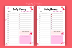 Cute Valentine Daily Planner Canva Template | Pink Product Image 3