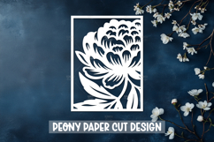 Peony Flowers Paper Cut Card Template Product Image 1