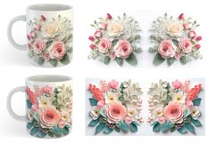 3D Flowers Mug Wrap | Sublimation Coffee Cup Product Image 5