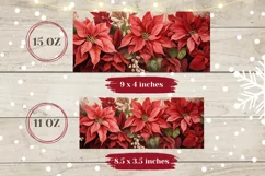 Christmas Flowers Coffee Mug, Poinsettia Sublimation Design Product Image 2