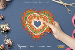 3D Papercut Intricate Heart Mandala Layered Papercut Set Product Image 2