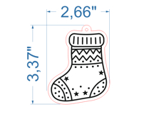 Sock Christmas Ornament SVG laser cut files for Glowforge Product Image 2