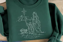 For Unto Us a Child Is Born Christmas PNG, Isaiah 9:6 Nativi Product Image 2