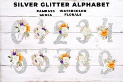 Silver Glitter Boho Floral Alphabet Product Image 2