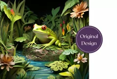 3D Frog Tumbler Wrap, 3D Tumbler Wrap, 3D Summer Sublimation Product Image 2