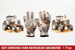 Cozy Christmas Farm Watercolor Sublimation Product Image 1