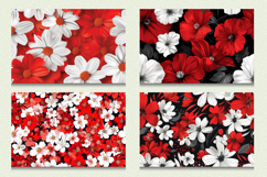 Red &amp; White Flowers Cutting Boards sublimation Designs Product Image 2
