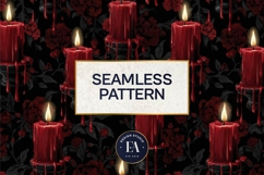Gothic Candle Pattern | Dark Burning Candles Texture Product Image 3
