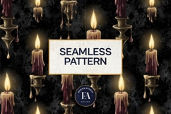 Gothic Candle Pattern | Dark Burning Candles Texture Product Image 3