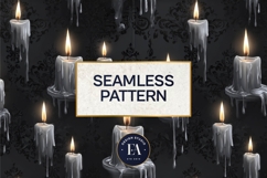 Gothic Candle Pattern | Dark Burning Candles Texture Product Image 3