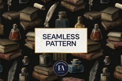 Vintage Book Quills Pattern | Dark Academia Paper Product Image 3