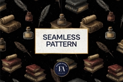 Vintage Book Quills Pattern | Dark Academia Paper Product Image 3