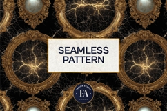 Cracked Mirror Frame Pattern | Black Gold Baroque Product Image 3