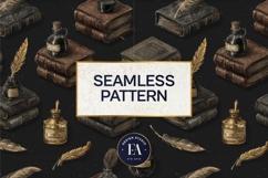 Vintage Book Quills Pattern | Dark Academia Paper Product Image 3