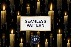Gothic Candle Pattern | Dark Burning Candles Texture Product Image 3