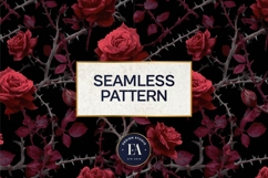 Gothic Rose Digital Paper, Dark Floral Seamless Pattern Product Image 3