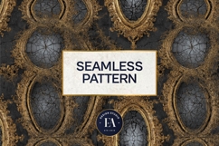 Cracked Mirror Frame Pattern | Black Gold Baroque Product Image 3