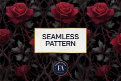 Gothic Rose Digital Paper, Dark Floral Seamless Pattern Product Image 3