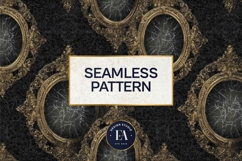 Cracked Mirror Frame Pattern | Black Gold Baroque Product Image 3