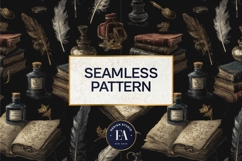 Vintage Book Quills Pattern | Dark Academia Paper Product Image 3