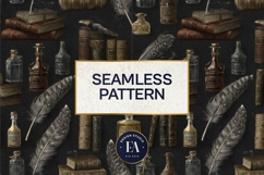 Vintage Book Quills Pattern | Dark Academia Paper Product Image 3